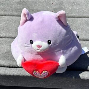 Animal Adventure Purple Cat Plush, Heart with Glitter, Stuffed Animal, Kitty Cat